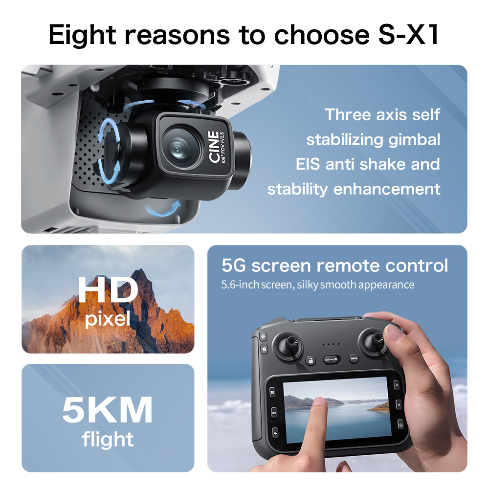 Original S-X1 GPS Faltbarer RC – Drone Gimbal 3 Axis Bewertung und Preis